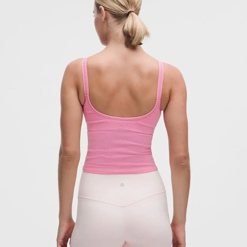 NWT Lululemon Ebb to Street Scoop-Neck Cropped Tank Top in Candy Cloud Size 12